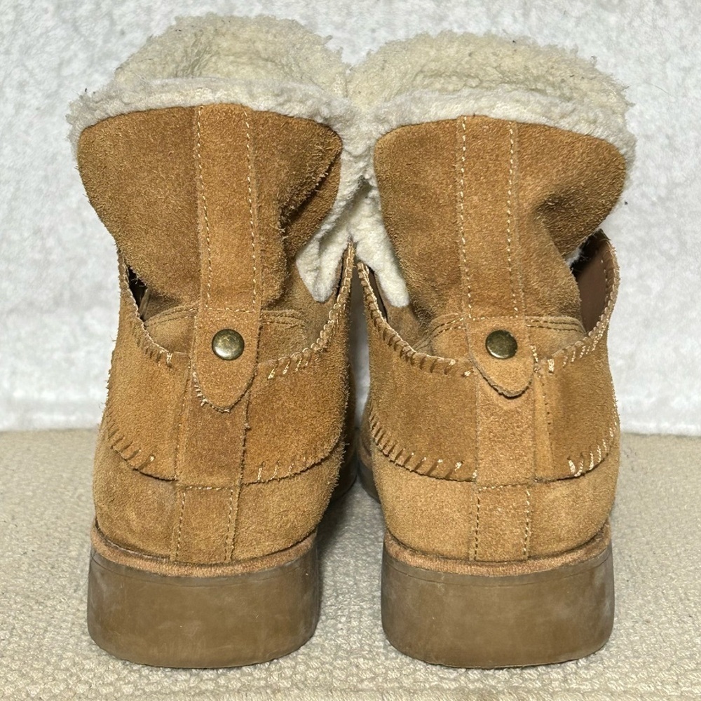 Skechers Womens Brown Suede/Fleece Lined Pull On Ankle Booties Boots SZ US 10 - Picture 4 of 11